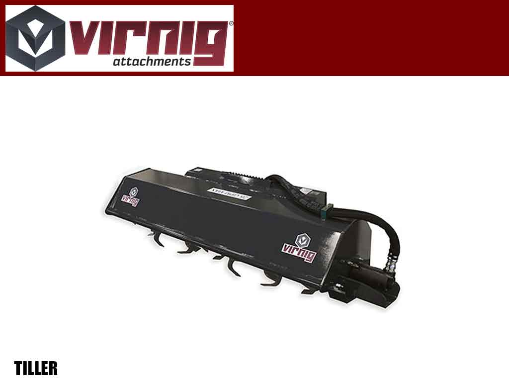 Virnig Tiller for machines with universal skid steer mounting