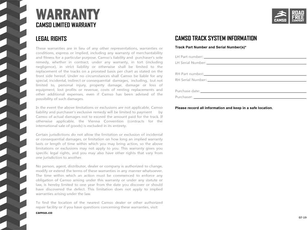 Orugas de goma para cargadora compacta de cadenas MICHELIN / CAMSO, GEHL CTL60, CTL65 