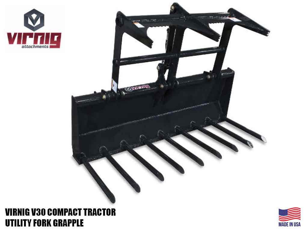 Pinza de horquilla utilitaria para tractor compacto Virnig V30 (SSL) (CTL)