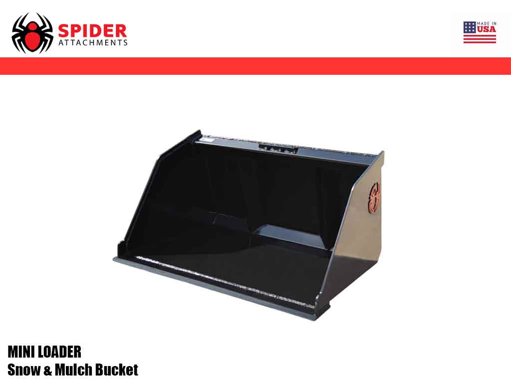 SPIDER snow and mulch bucket for mini loader