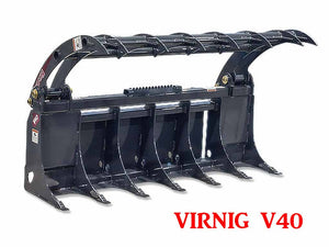 Virnig V40 Root Rake Grapple for skid steer