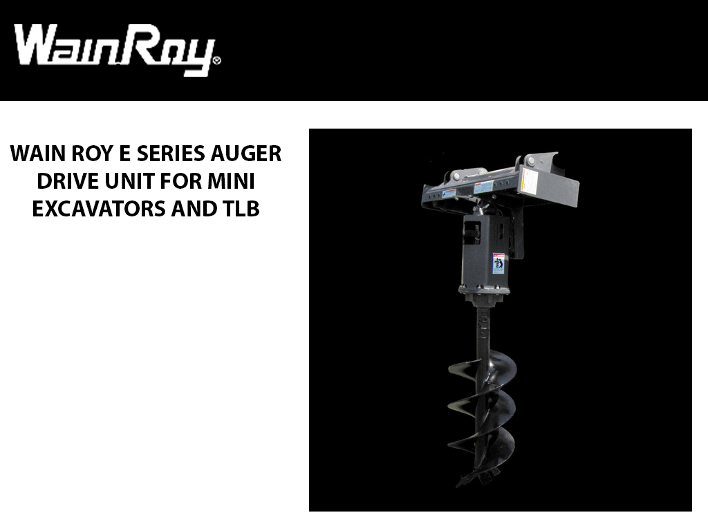 WAIN ROY E-Series Auger drive unit for mini excavators and TLB