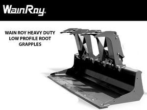 WAIN ROY Heavy Duty Low Profile Root Grapples for skid steers