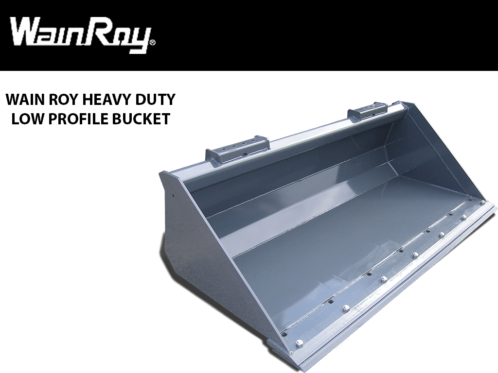 WAIN ROY Heavy Duty Low Profile Buckets for Skid Steers