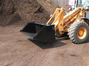 BLUE DIAMOND snow and mulch buckets for machines with a universal skid steer coupler