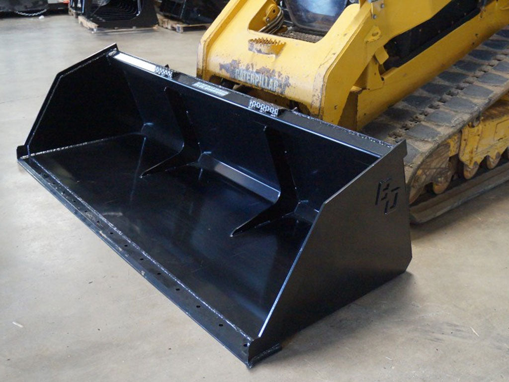 BLUE DIAMOND snow and mulch buckets for machines with a universal skid steer coupler