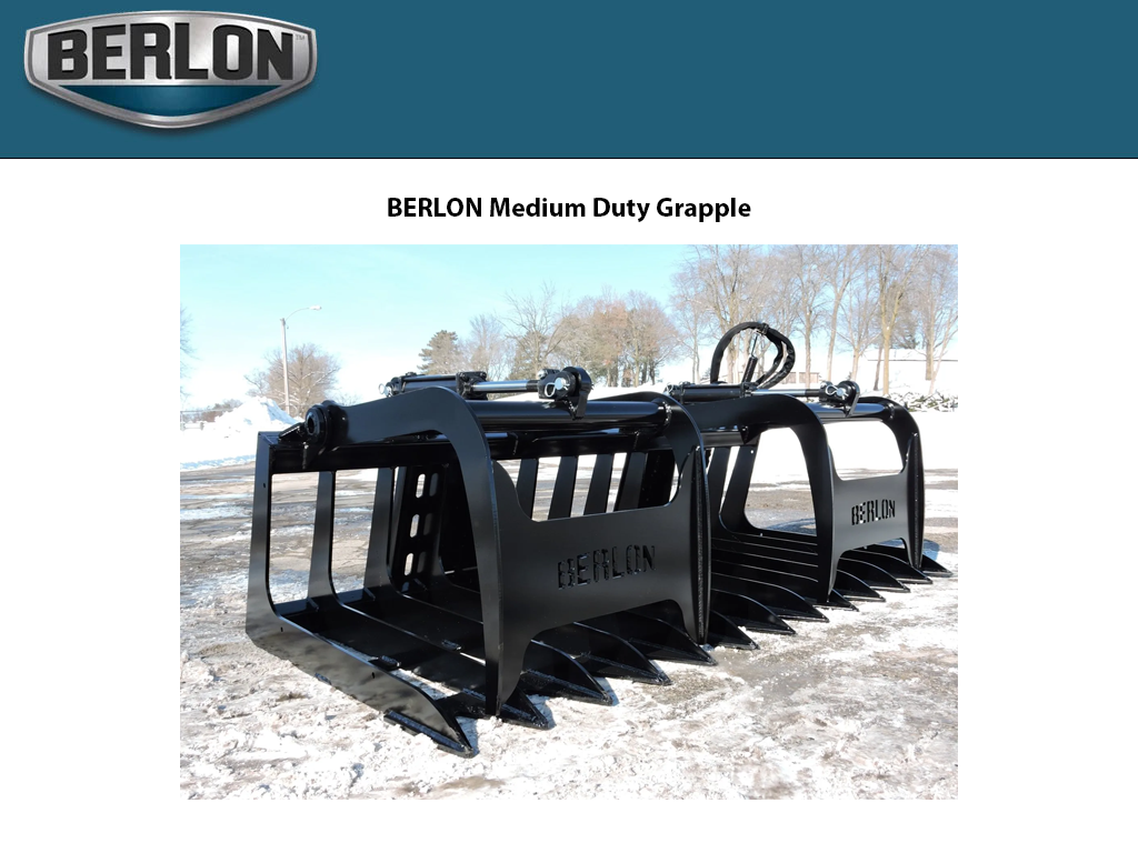 BERLON Medium Duty Grapple for skid steers