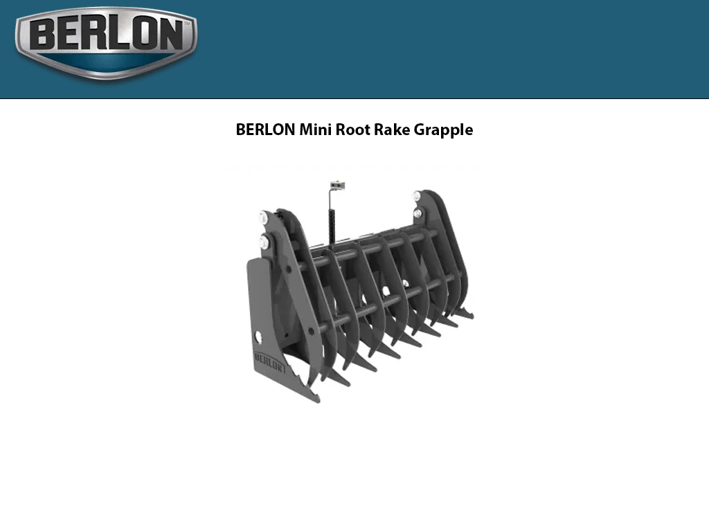 BERLON Mini Root Rake Grapple for mini loaders