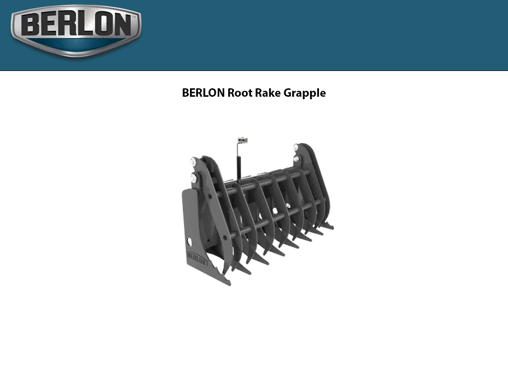 BERLON Root Rake Grapple for skid steers