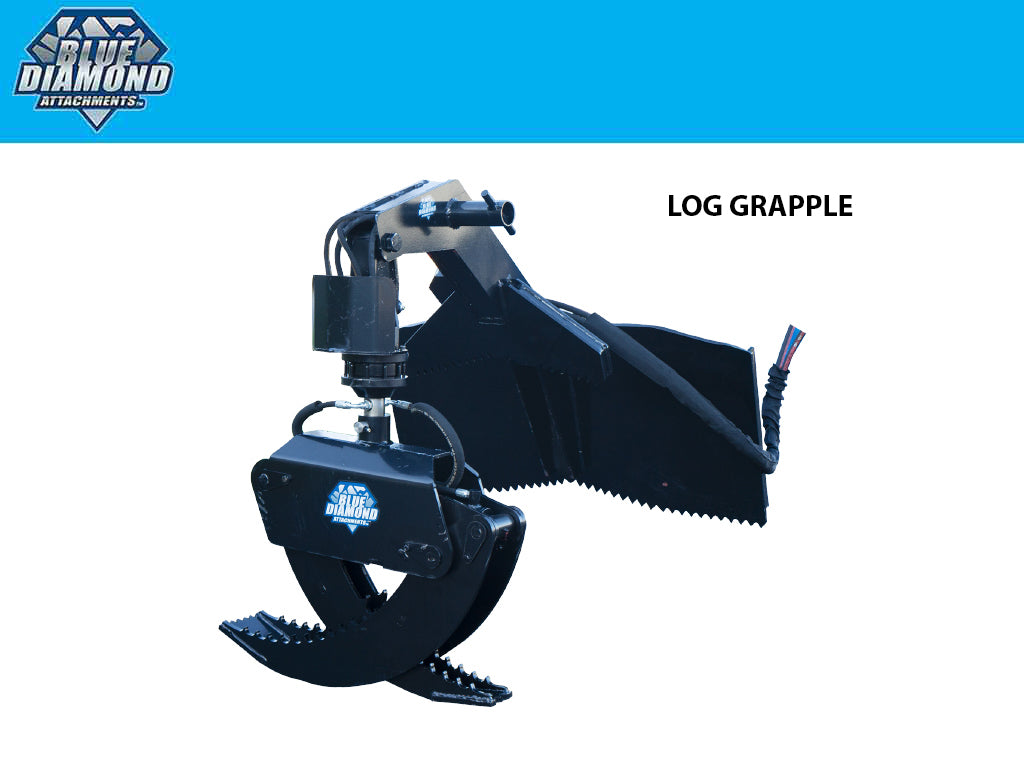 BLUE DIAMOND rotating log grapple for skid steer