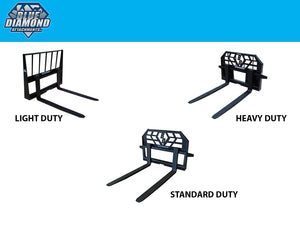 BLUE DIAMOND pallet forks for skid steer (light duty, standard duty, heavy duty)