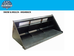 BLUE DIAMOND high back snow and mulch bucket for skid steer