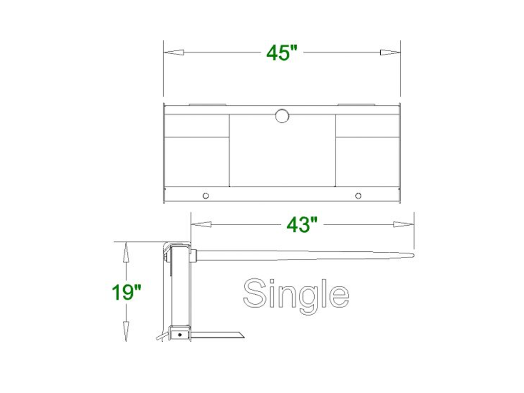 CID Low Back Hay Spears for skid steer loaders