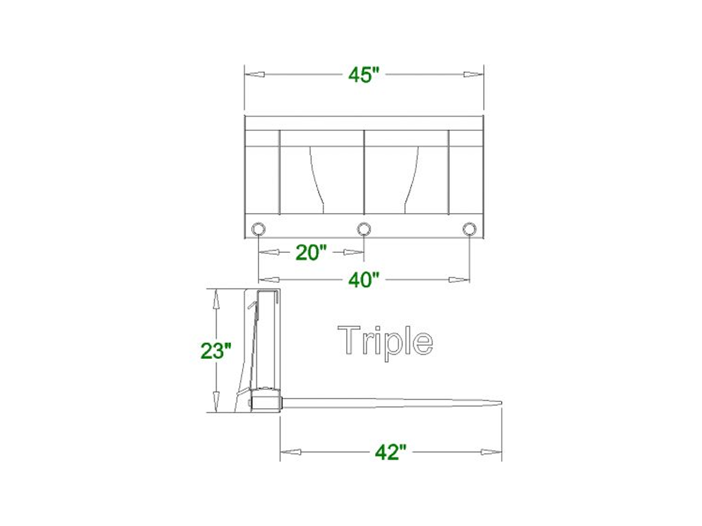 CID Low Back Hay Spears for skid steer loaders