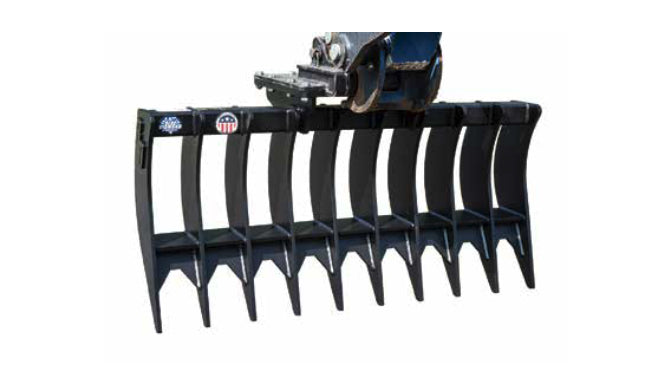 BLUE DIAMOND Excavator Rake - Fits 6000 lbs. to 15000 lbs. machines