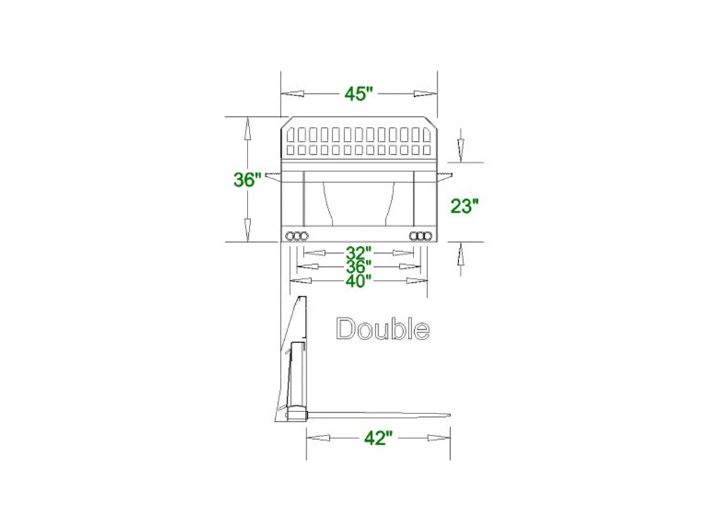 CID High Back Hay Spears for skid steer loaders