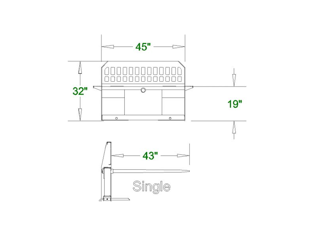 CID High Back Hay Spears for skid steer loaders