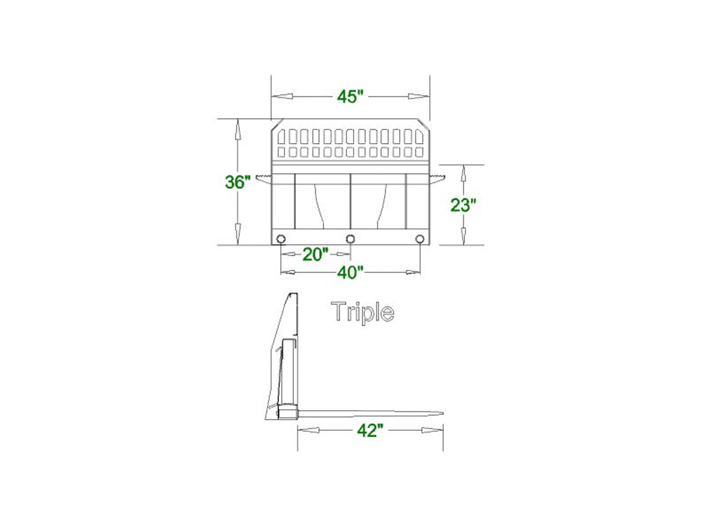 CID High Back Hay Spears for skid steer loaders