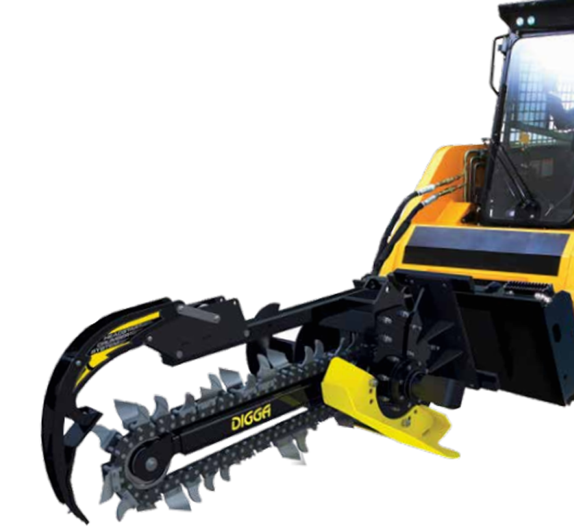 DIGGA bigfoot trencher for Skid Steers (13-25 gpm)