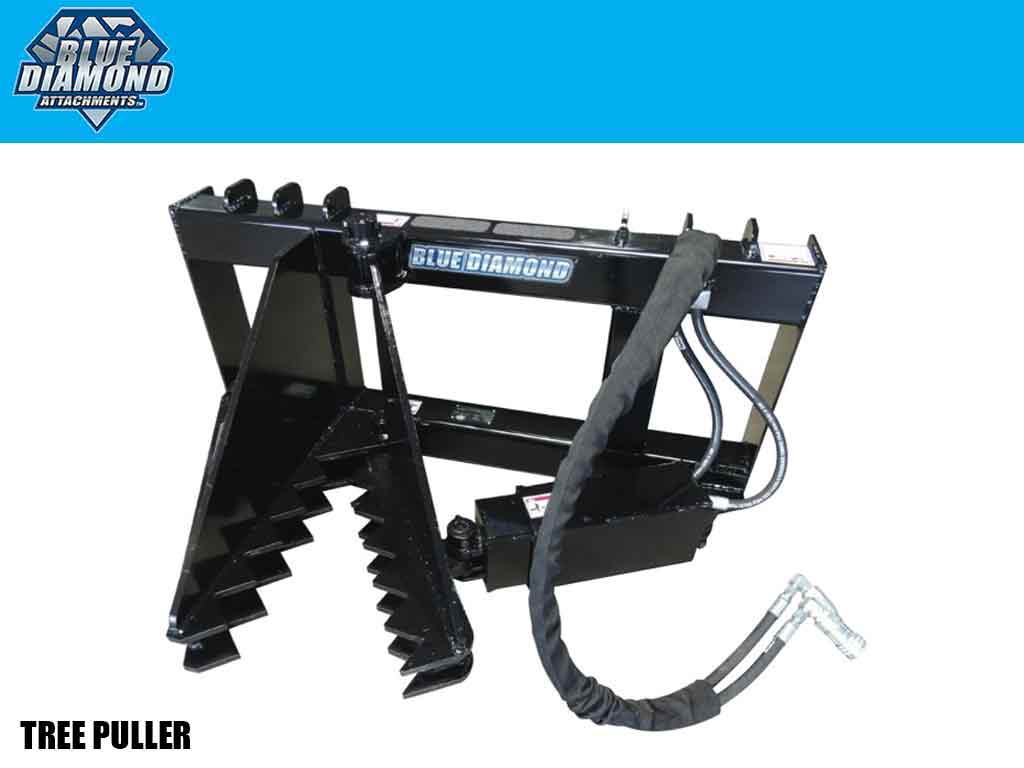 BLUE DIAMOND tree puller for skid steer loader