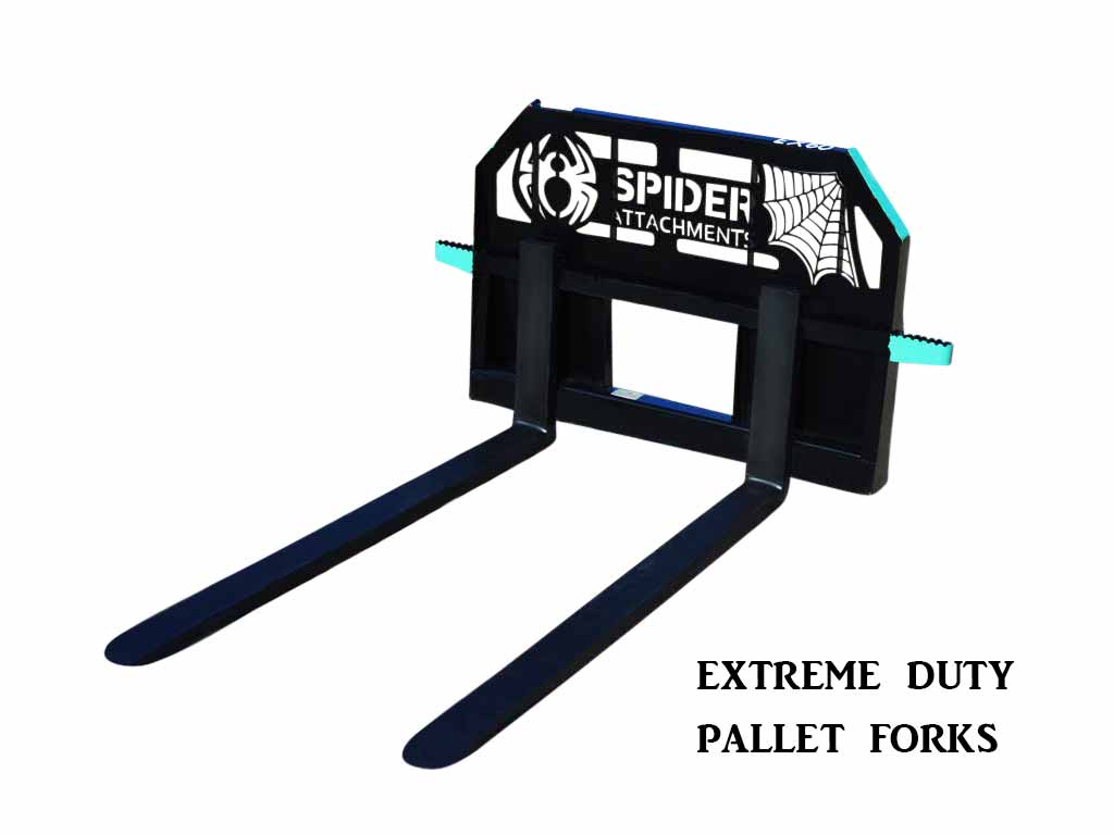 SPIDER extreme duty frame pallet forks for skid steer